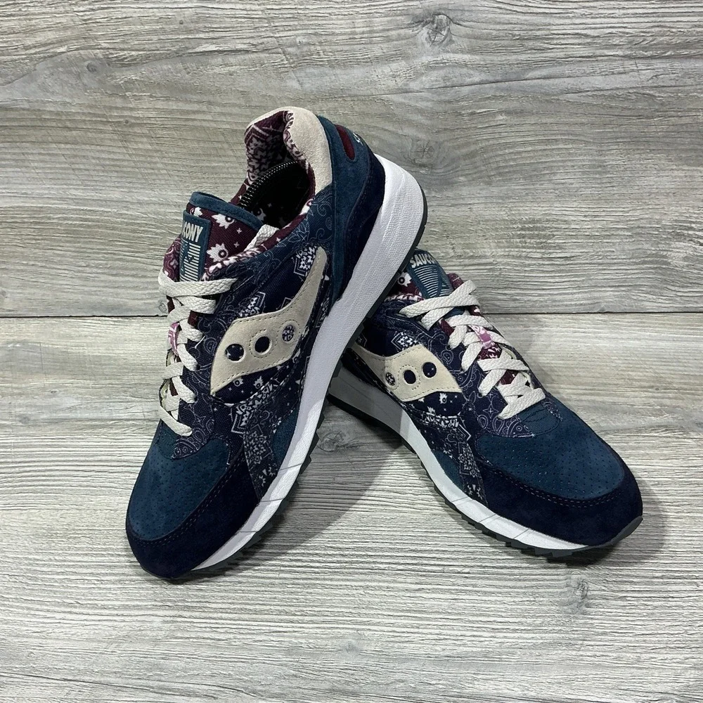 Saucony Shadow 6000 Paisley Blue Men's Size 10 S70724-1 Purple White Sneakers